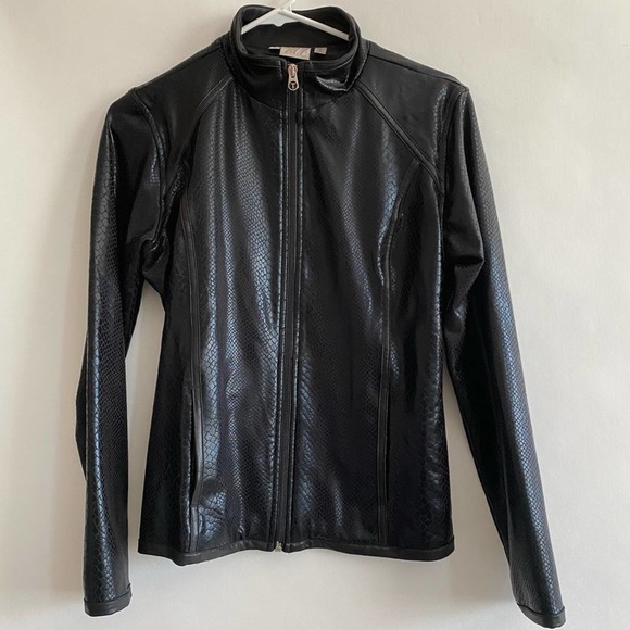 Tail Tops - Tail tennis jacket black faux animal print size S